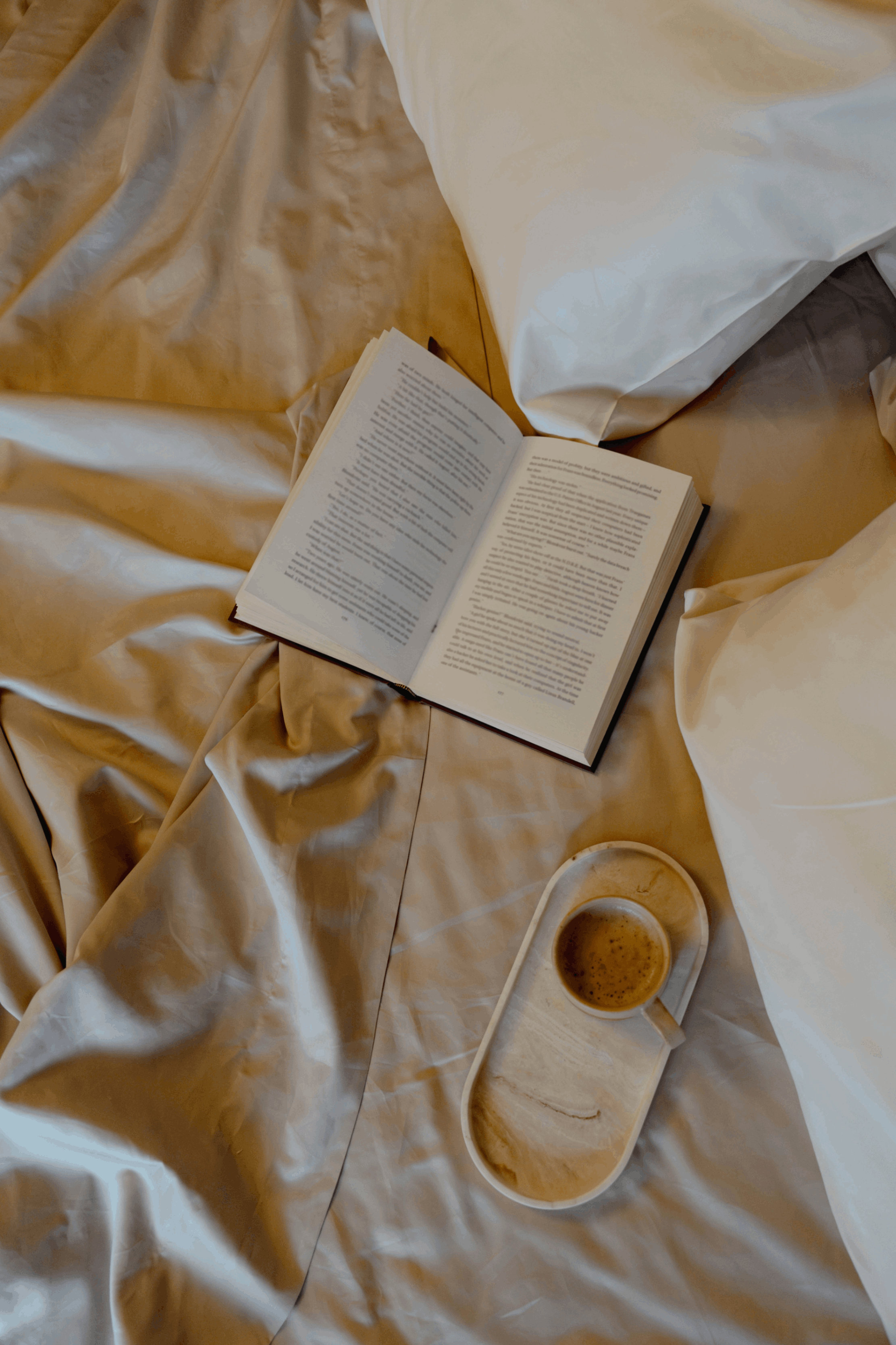 A book on a bed