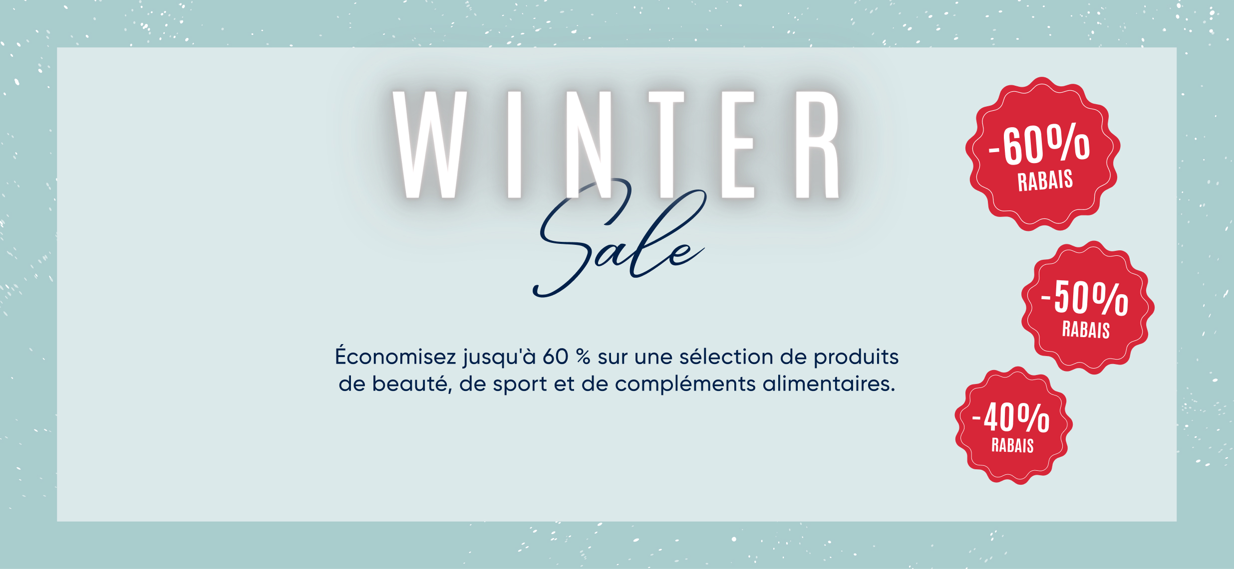 Winter sale. Sparen Sie bis zu - 60 % Rabatt auf ausgewählte Produkte rund um Beauty, Sport, Nahrungsergänzung und Ernährung!